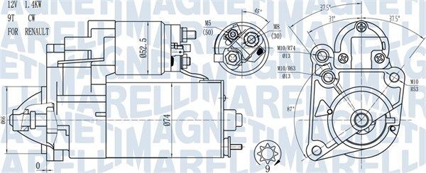 Original MAGNETI MARELLI MQS784 Engine starter motor 063720784010 for RENAULT TRAFIC