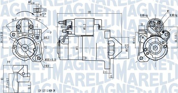 Original MAGNETI MARELLI MQS1273 Starter motors 063721273010 for RENAULT KANGOO