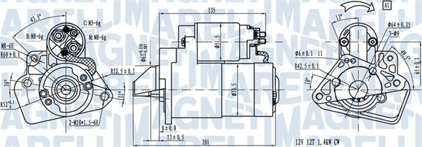 Mercedes A-Class Starter motors 16179596 MAGNETI MARELLI 063721332010 online buy