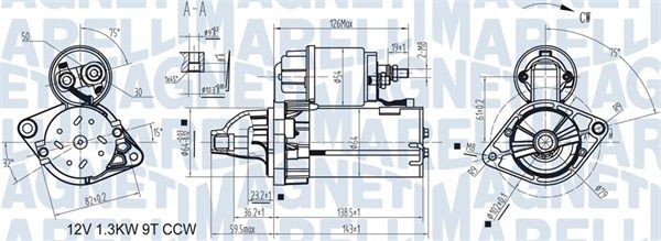Opel ASTRA Starter motors 16179598 MAGNETI MARELLI 063721346010 online buy
