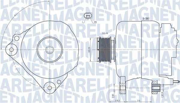 Original MAGNETI MARELLI MQA1810 Alternators 063731810010 for VW GOLF