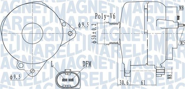 Original MAGNETI MARELLI MQA2118 Generator 063732118010 for AUDI V8