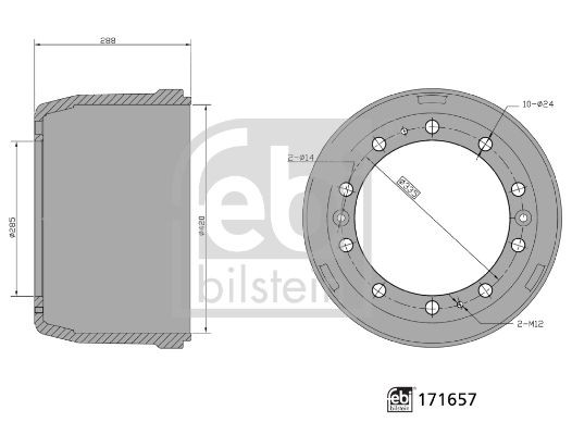 FEBI BILSTEIN 171657 Bremstrommel für DAF F 2900 LKW in Original Qualität