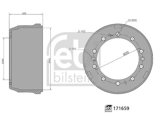 FEBI BILSTEIN 171659 Bremstrommel für DAF F 2900 LKW in Original Qualität