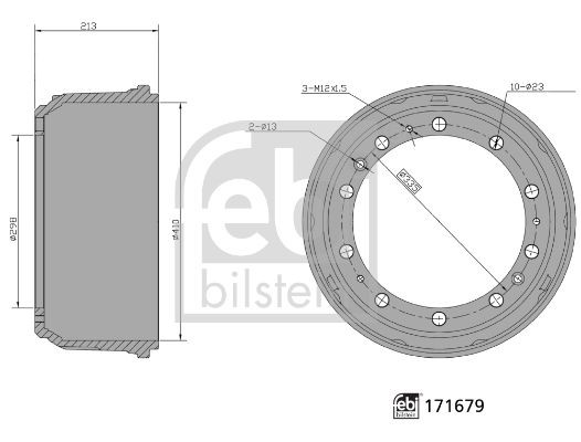 FEBI BILSTEIN 171679 Bremstrommel für MERCEDES-BENZ T2/L LKW in Original Qualität