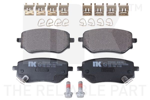 NK 2233100 Brake pad set not prepared for wear indicator