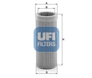UFI 27.D41.00 Air filter 396, 396,0mm, 165mm