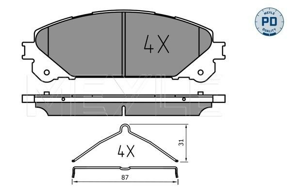025 244 5218/PD MEYLE Brake pad set SUZUKI Front Axle, excl. wear warning contact, with anti-squeak plate