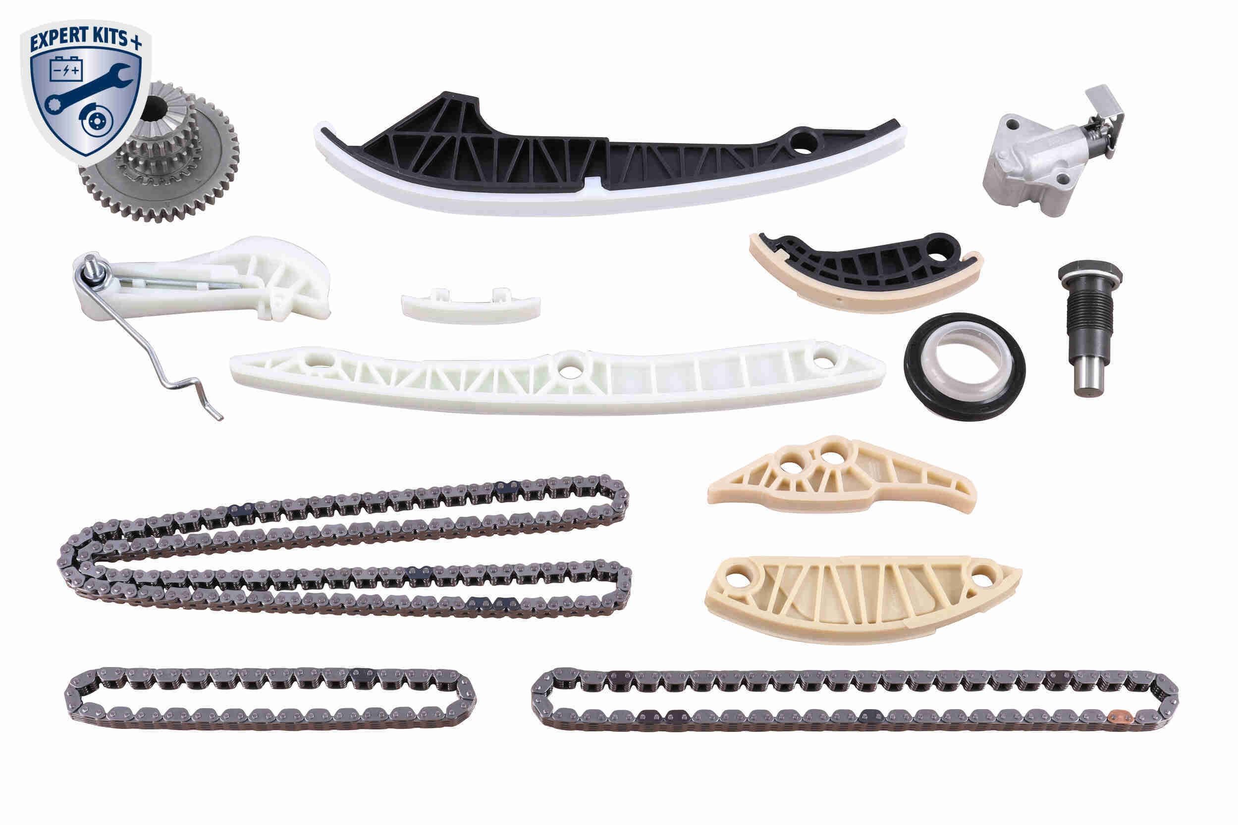 Timing chain kit VAICO with slide rails, with chain tensioner, with crankshaft gear, with crankshaft seal, Silent Chain, Closed chain - V10-10024