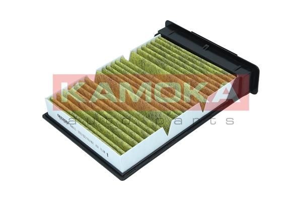 KAMOKA 6080121 Pollen filter Fresh Air Filter, Activated Carbon Filter, Particulate filter (PM 2.5), with antibacterial action, with anti-allergic effect, with fungicidal effect, with Odour Absorbent Effect, 210 mm x 149 mm x 42 mm