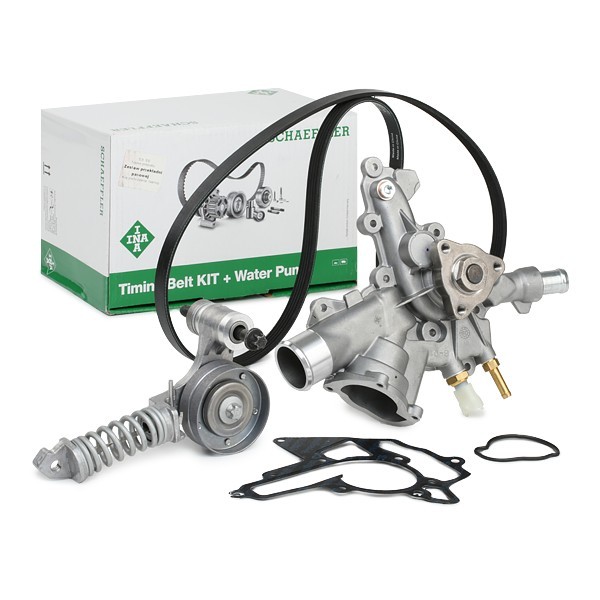 INA 529 0297 31 Water Pump + V-Ribbed Belt Kit with water pump, Check alternator freewheel clutch & replace if necessary