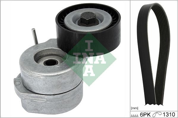 INA 529 0455 10 V-Ribbed Belt Set Check alternator freewheel clutch & replace if necessary