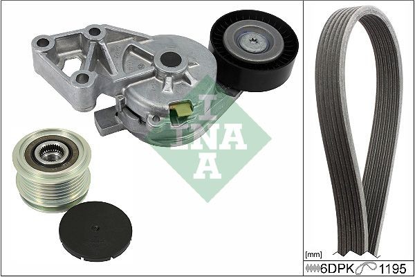 Original INA V-ribbed belt kit 529 0465 20 for VW TRANSPORTER