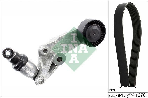 INA Check alternator freewheel clutch & replace if necessary Length: 1670mm, Number of ribs: 6 Serpentine belt kit 529 0474 10 buy