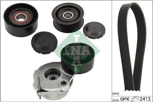 529 0484 10 INA Alternator belt AUDI Check alternator freewheel clutch & replace if necessary