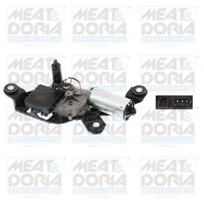 MEAT & DORIA 27498 Wiper motor 12V, Rear, for left-hand drive vehicles