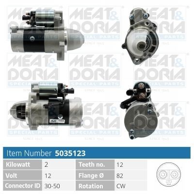 MEAT & DORIA 5035123 Starter motor 05033 125AB