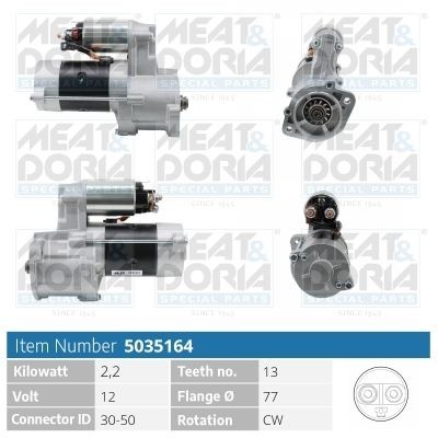 MEAT & DORIA 5035164 Starter motor M2 T60172