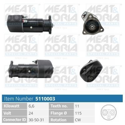 MEAT & DORIA 5110003 Anlasser für IVECO TurboStar LKW in Original Qualität