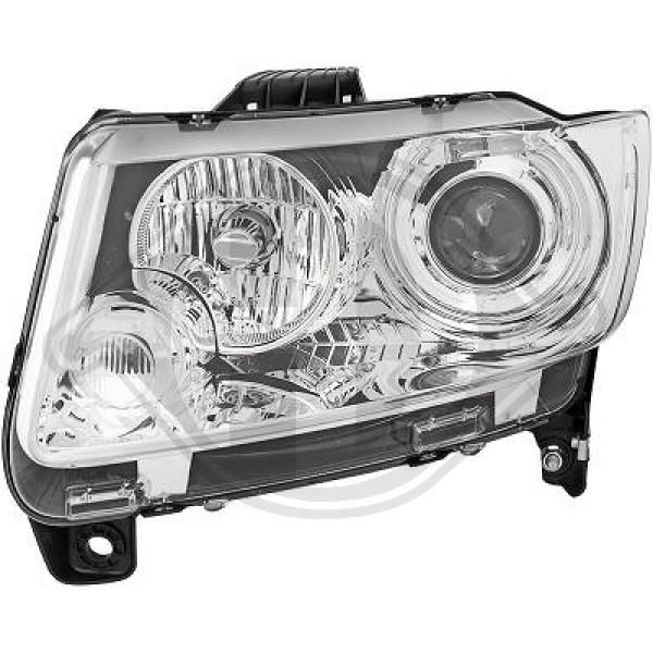 2613081 DIEDERICHS Headlight JEEP Left, H9, P27/7W, for right-hand traffic, with electric motor