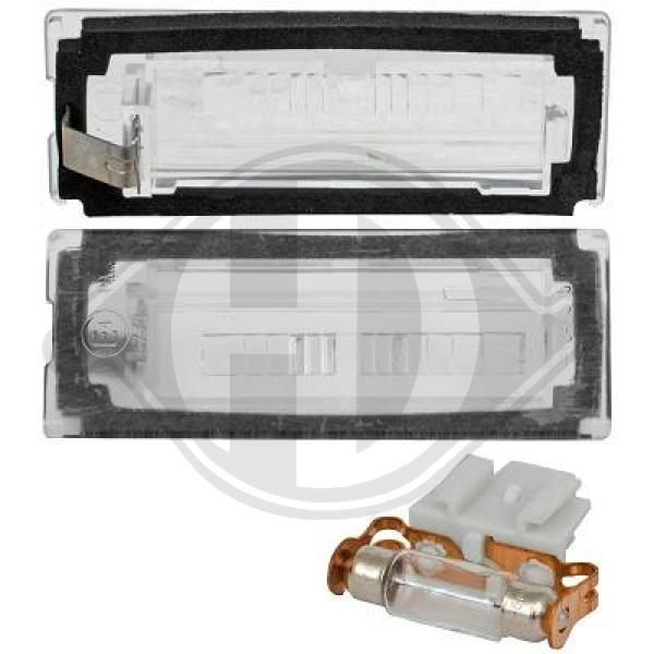 3484092 DIEDERICHS Number plate light BMW C5W, both sides, with bulb