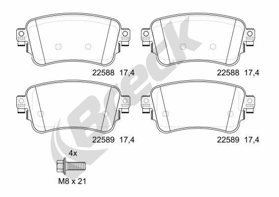 BRECK 22588 00 703 00 Brake pad set PEUGEOT experience and price