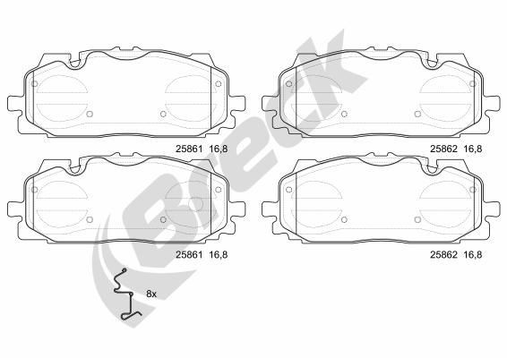 Original BRECK Brake pad kit 25861 00 553 00 for AUDI Q5