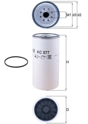 MAHLE ORIGINAL KC 577D Fuel filter Spin-on Filter