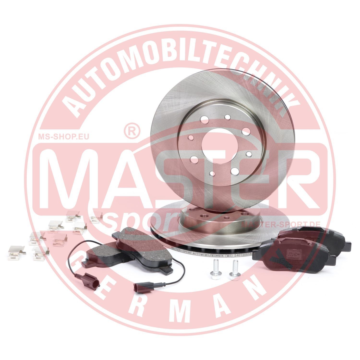 MASTER-SPORT Front Axle, internally vented, incl. wear warning contact Ø: 240mm, Brake Disc Thickness: 20mm Brake discs and pads 202001840 buy