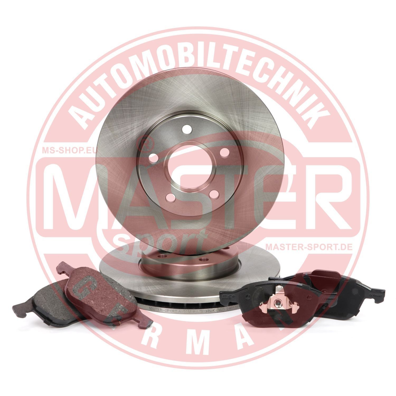 MASTER-SPORT Front Axle, Vented, excl. wear warning contact, not prepared for wear indicator Ø: 278mm, Brake Disc Thickness: 25mm Brake discs and pads 202501170 buy