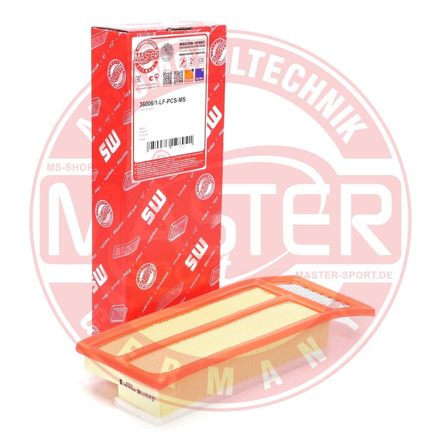 MASTER-SPORT 36006/1-LF-PCS-MS Air filter 53mm, 131mm, 356mm, Air Recirculation Filter