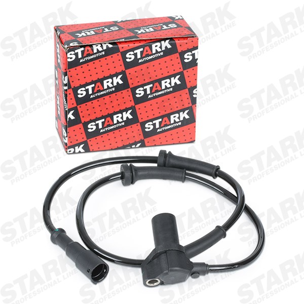 STARK SKWSS-0351280 ABS sensor Rear Axle Left, 2-pin connector, 695mm, 28mm, excl. wear warning contact, black, Electric, black