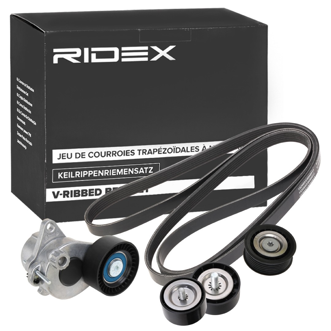 RIDEX 542R0624 V-Ribbed Belt Set Check alternator freewheel clutch & replace if necessary