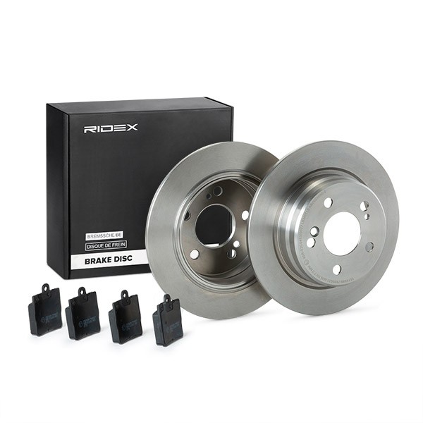 RIDEX Rear Axle, solid, excl. wear warning contact Ø: 278mm, Brake Disc Thickness: 9mm Brake discs and pads 3405B0455 buy