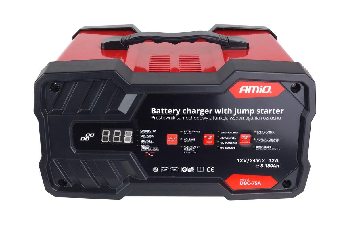 02400 AMiO Batterieladegerät mit Starthilfe, 12A, 12, 24V 02400