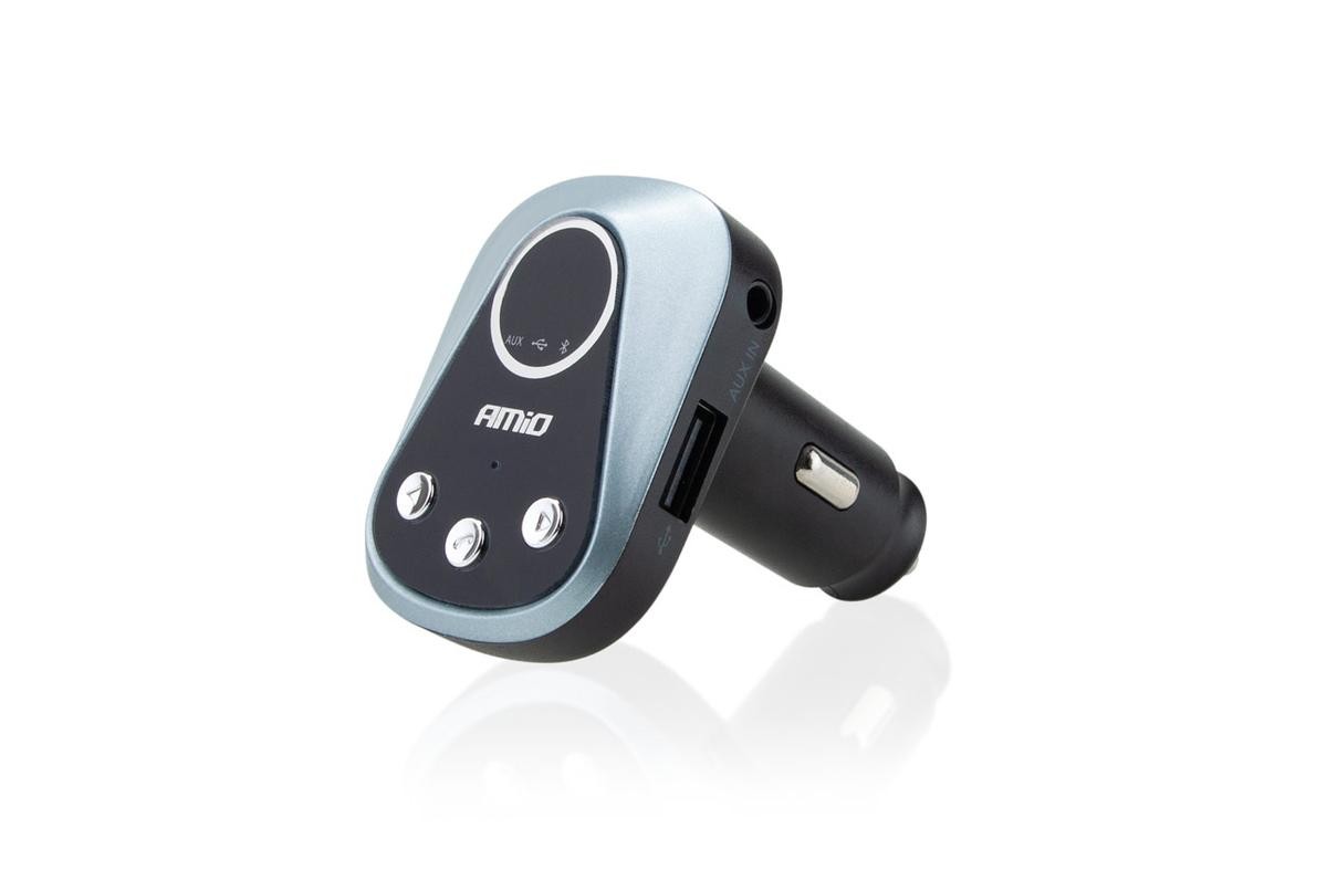 02252 AMiO FM-Transmitter mit Freisprecheinrichtung, USB, AUX in,  3.5mm(mini-jack), mit Bluetooth