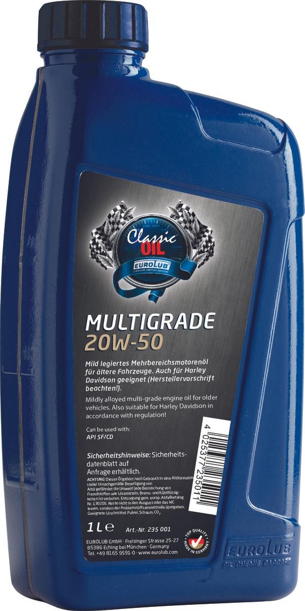EUROLUB ContiClassic, MULTIGRADE 235001 Engine oil 20W-50, 1l, Mineral Oil