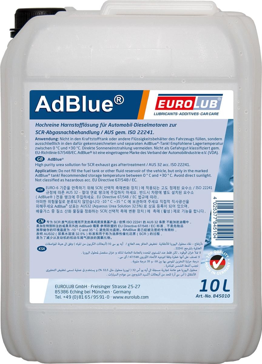 EUROLUB AdBlue® 845010 Diesel exhaust fluids / adblue Capacity: 10l, Canister