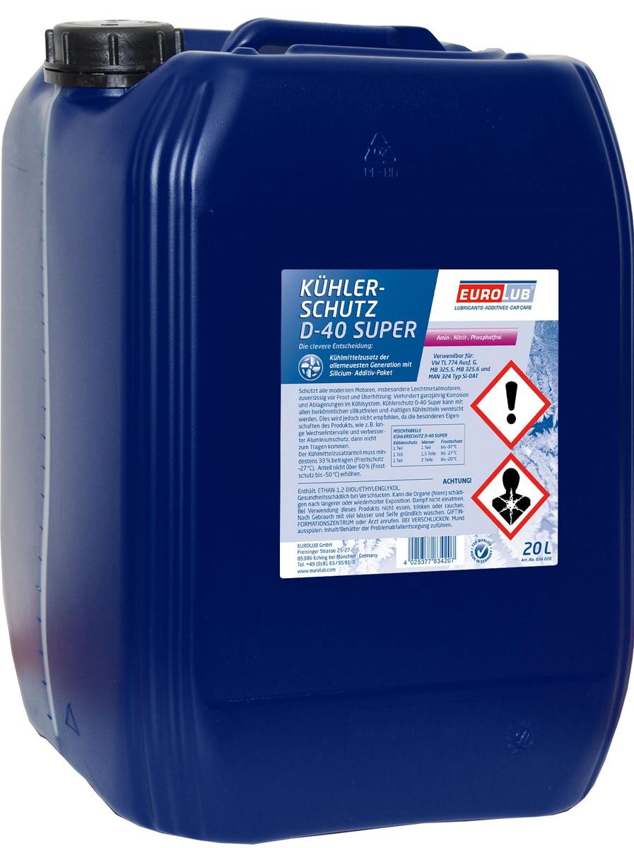 EUROLUB 834020 Kühlmittel für RENAULT TRUCKS Major LKW in Original Qualität