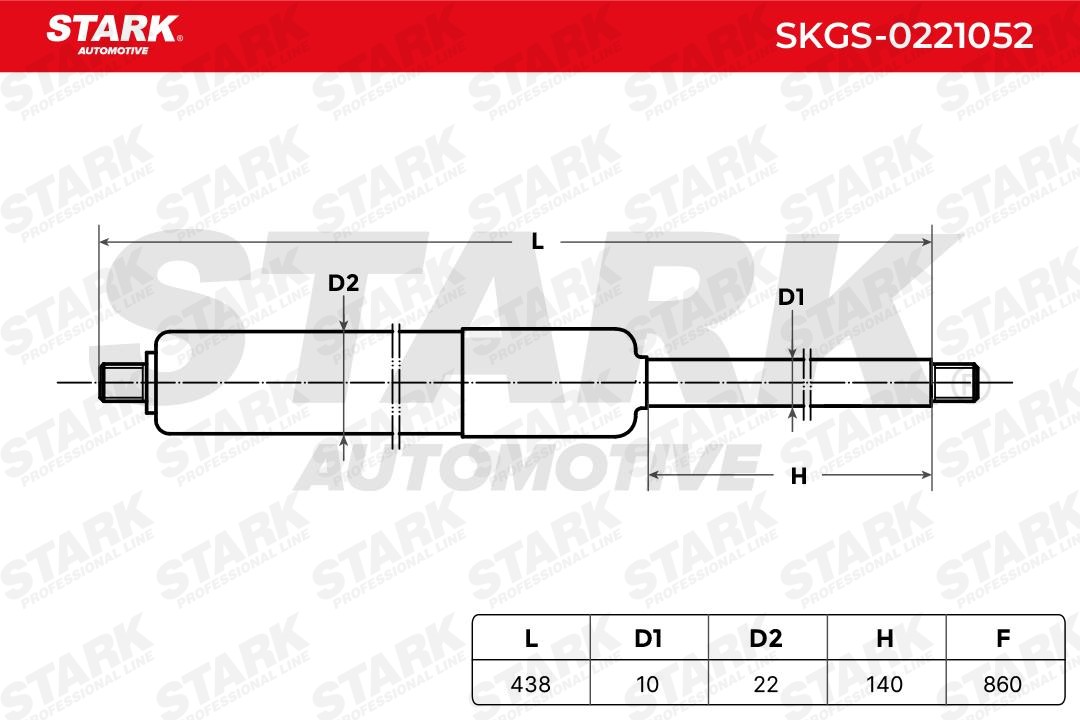 OEM-quality STARK SKGS-0221052 Tailgate gas struts