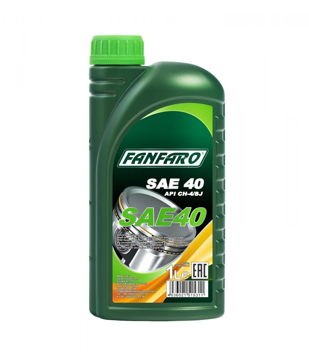 FANFARO SAE 40 FF64071 Car oil AUDI A6 C7 Saloon (4G2, 4GC) 2.0 TFSI quattro 252 hp Petrol 2014