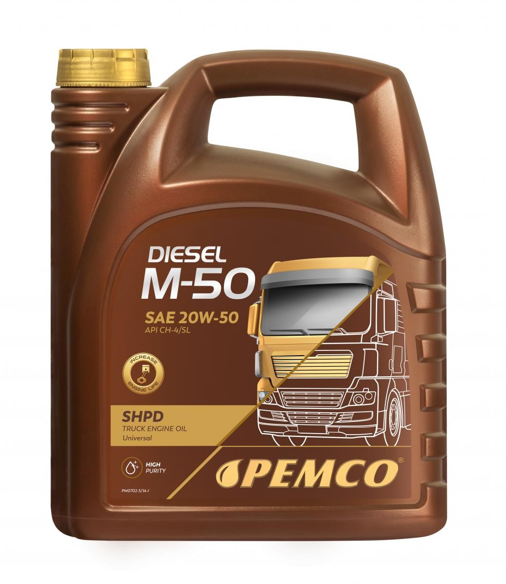 Buy Auto oil PEMCO diesel PM0702-5 Truck SHPD, DIESEL M-50 SHPD 20W-50, 5l, Mineral Oil