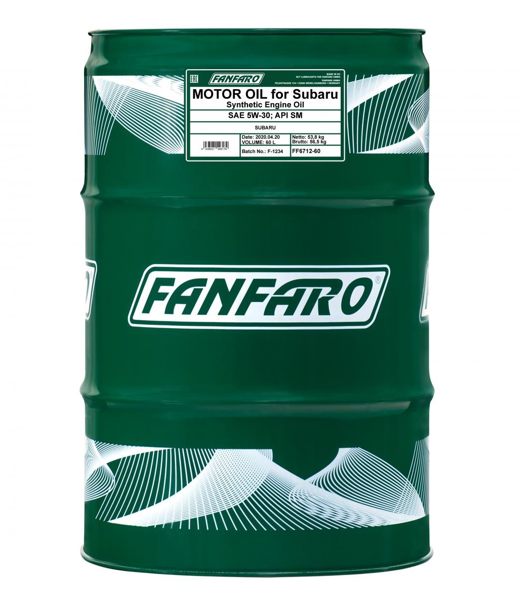 Car oil FANFARO 5W-30, 60l, Synthetic Oil longlife FF6712-60