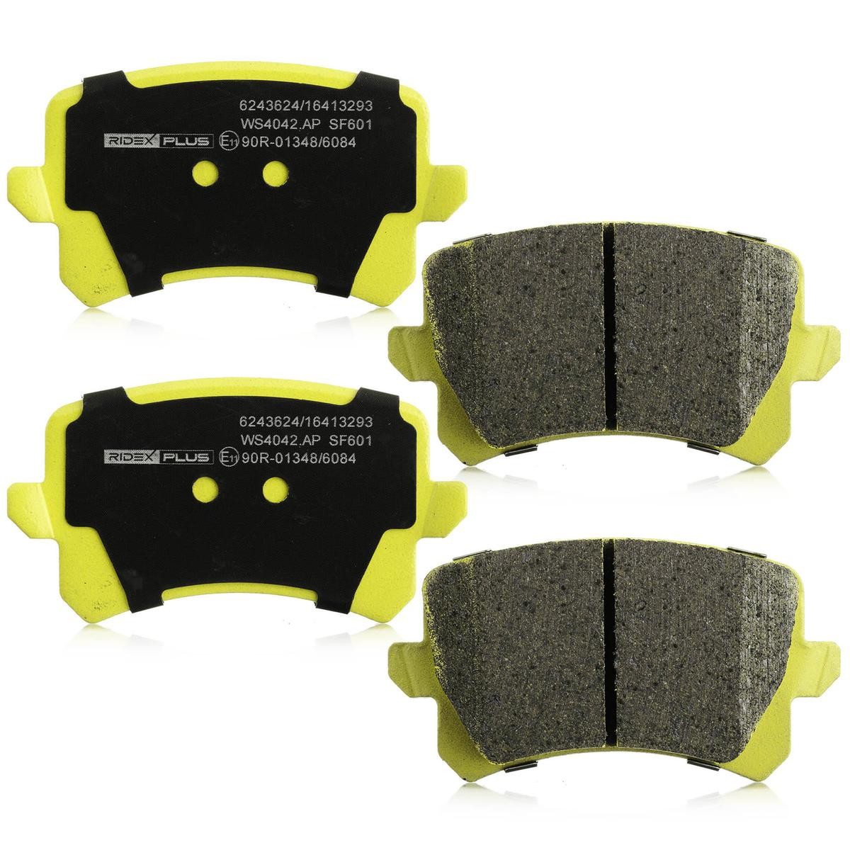 RIDEX PLUS 402B0642P Disc pads not prepared for wear indicator, excl. wear warning contact, with brake caliper screws, with accessories