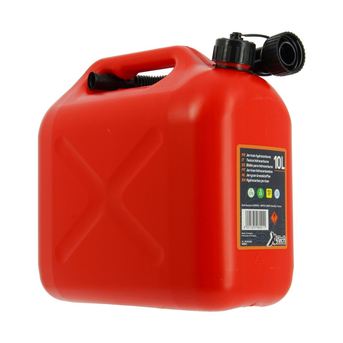 506021 XL Bidón de combustible 10L, con boquilla, Rojo, con tubo flexible,  310 x 300 x 170 mm ▷ AUTODOC precio y opinión