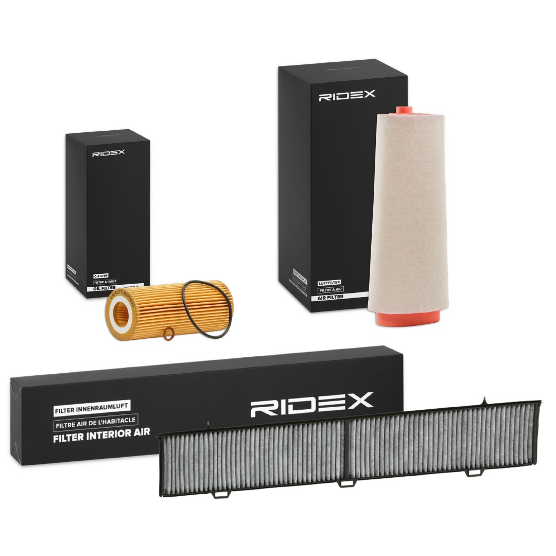 RIDEX 4055F0255 Juego de filtros con filtro previo, con filtro de aire, sin tornillo purga aceite BMW de calidad originales
