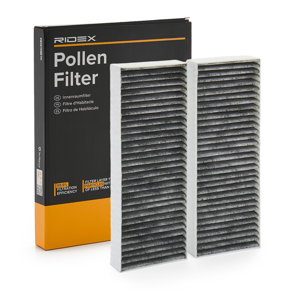 RIDEX 424I0672 Pollen filter Activated Carbon Filter, 264 mm x 100 mm x 25 mm