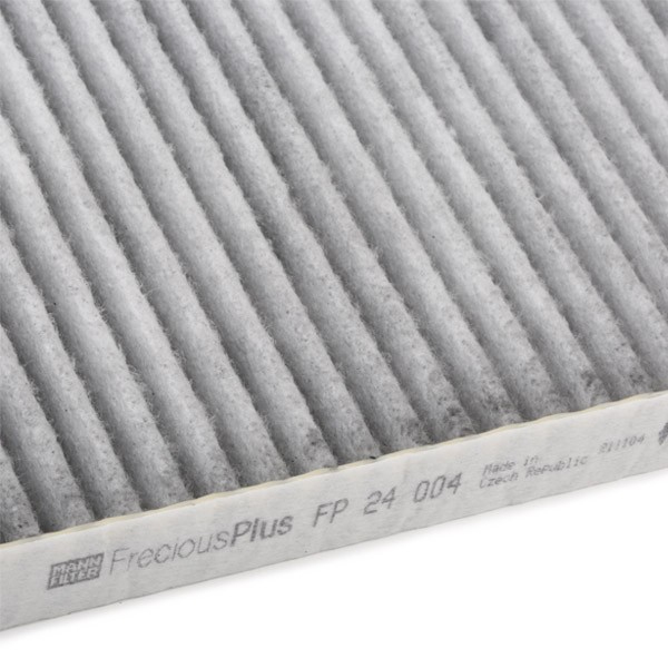 FP24004 Air con filter FP 24 004 MANN-FILTER Activated Carbon Filter with polyphenol, with antibacterial action, Particulate filter (PM 2.5), with fungicidal effect, Activated Carbon Filter, 194 mm x 237 mm x 20 mm