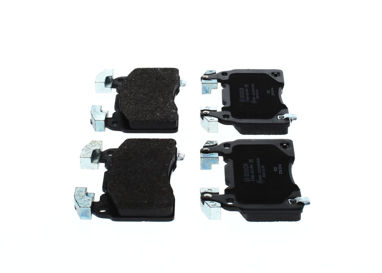 0986424894 Set of brake pads 0 986 424 894 BOSCH Low-Metallic, with acoustic wear warning, with anti-squeak plate, with mounting manual