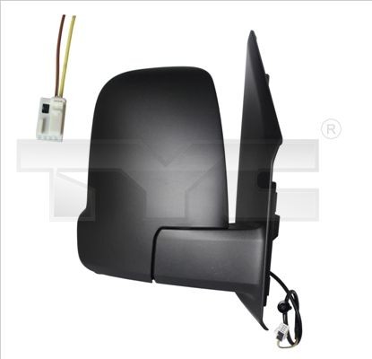 TYC Left, black, for manual mirror adjustment, Convex, Short mirror arm Side mirror 321-0164 buy